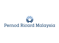 Logo of Pernod Ricard Malaysia with a blue abstract emblem.